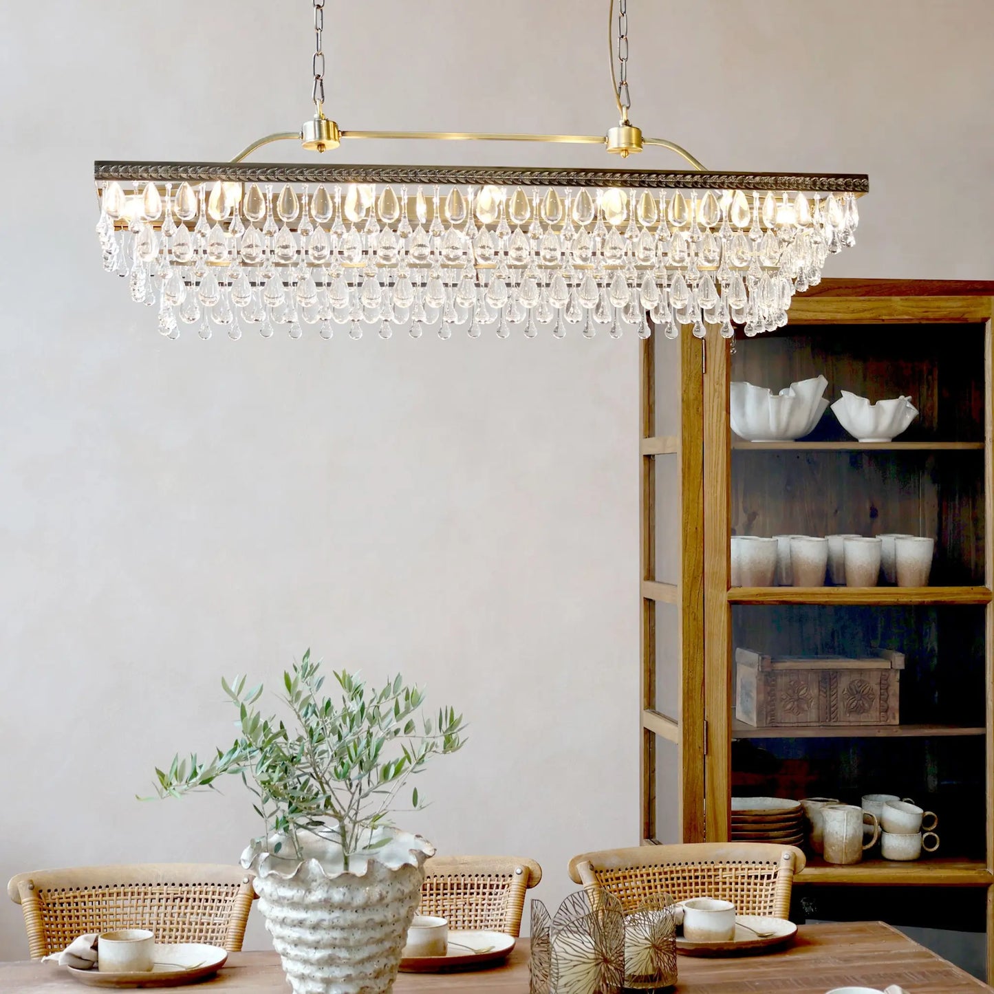 Chic Antique Versailles Ljuskrona 120x40 cm, Antique Brass