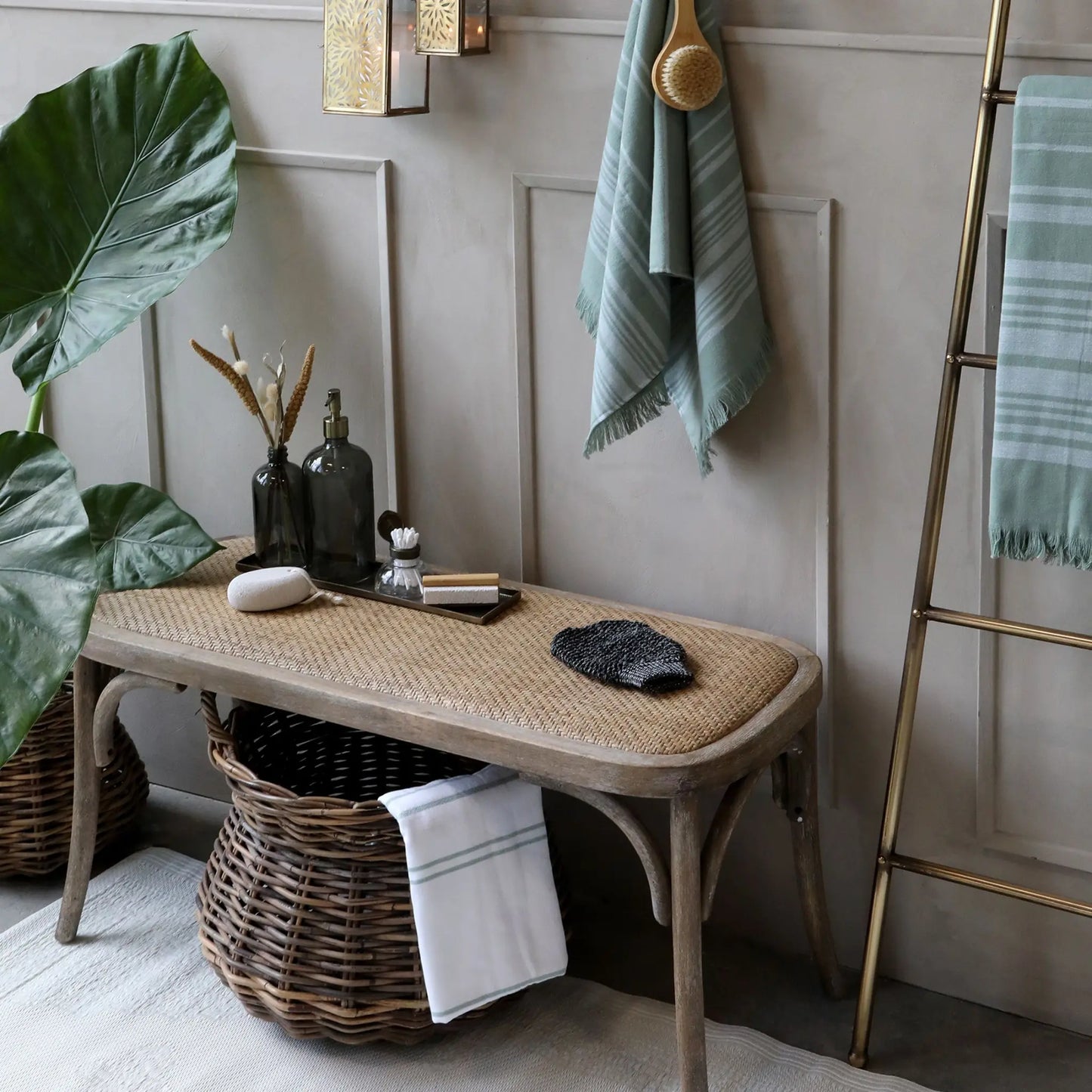 Chic Antique French Bänk 100x42 cm, Natur