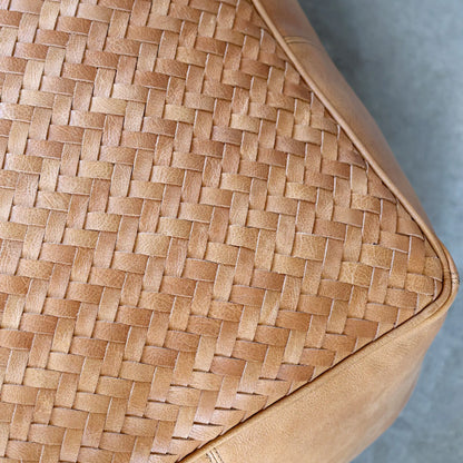 Chic Antique Lounge Puff Läder, Cognac