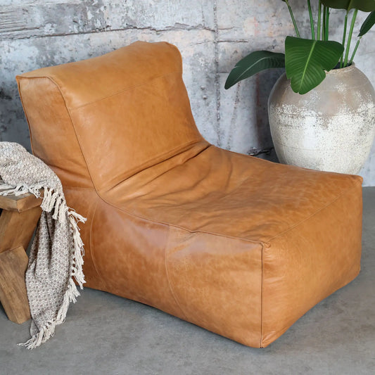 Chic Antique Lounge Fåtölj Läder, Cognac