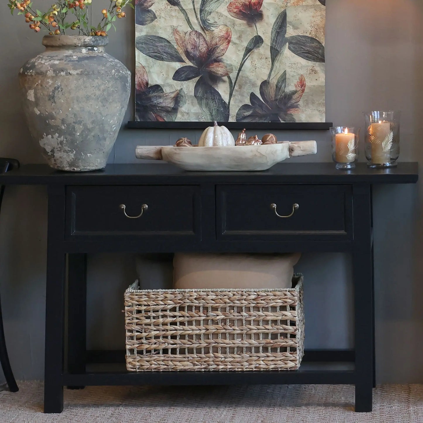 Chic Antique Marseille Sidobord 150x40 cm, Svart