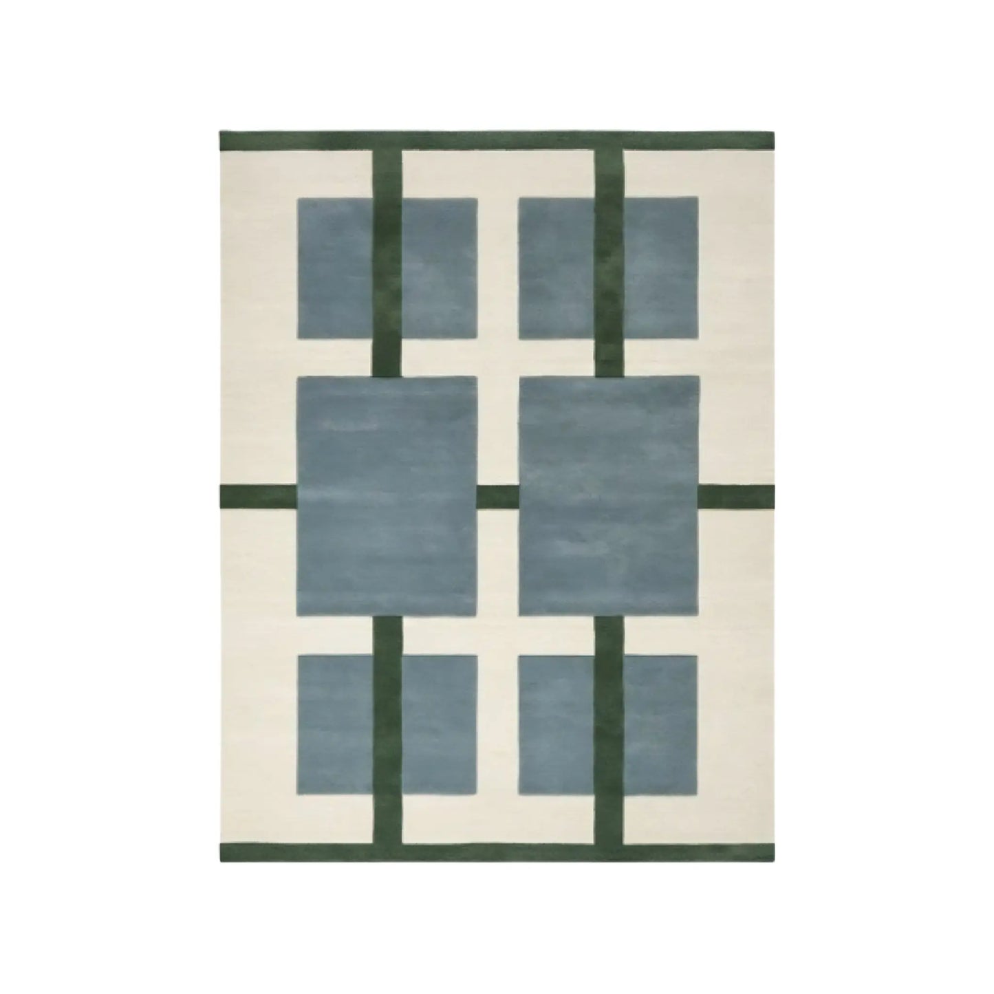 Deco Nord Aura Ullmatta 170x240 cm, Ivory/blue/green