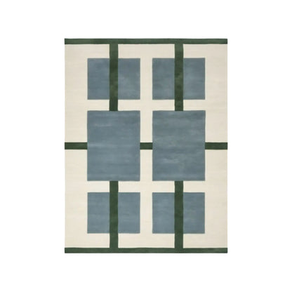 Deco Nord Aura Ullmatta 170x240 cm, Ivory/blue/green