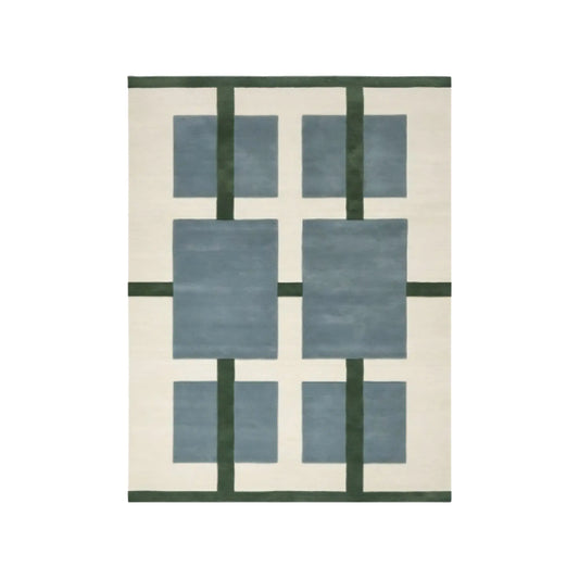Deco Nord Aura Ullmatta 170x240 cm, Ivory/blue/green