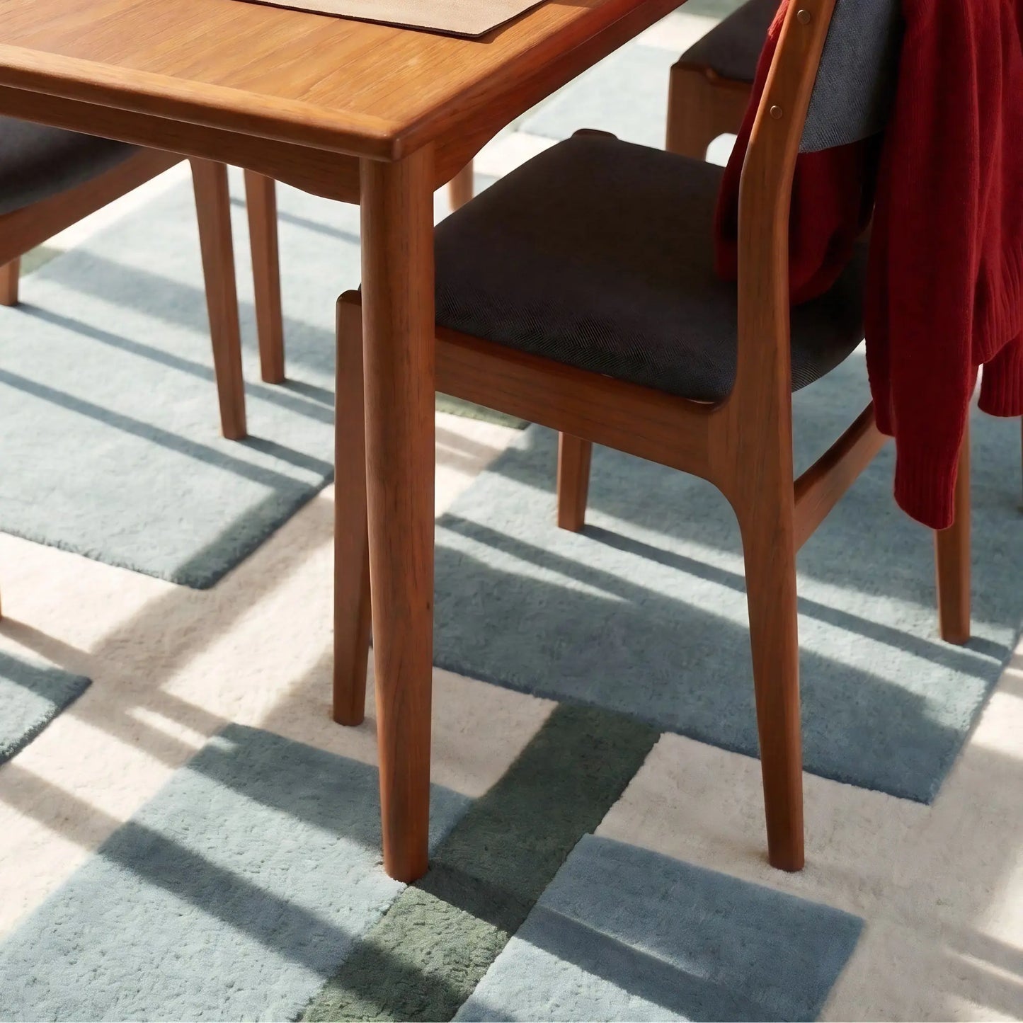 Deco Nord Aura Ullmatta 170x240 cm, Ivory/blue/green