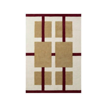 Deco Nord Aura Ullmatta 170x240 cm, Ivory/red/yellow