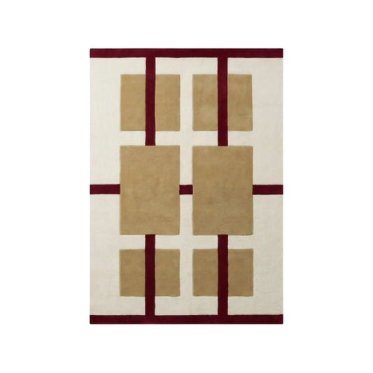 Deco Nord Aura Ullmatta 200x300 cm, Ivory/red/yellow