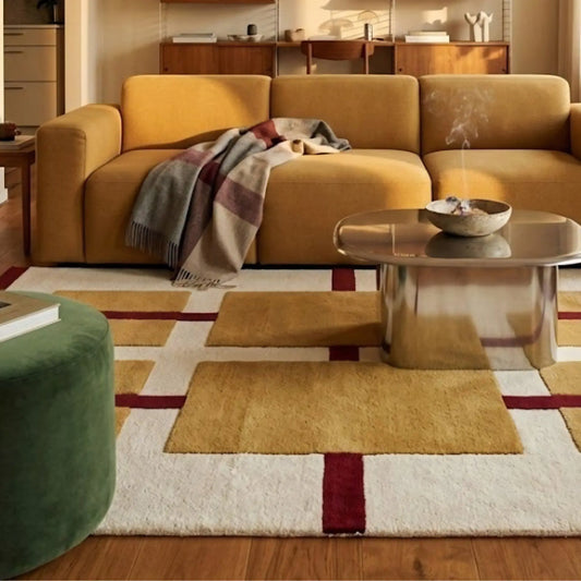 Deco Nord Aura Ullmatta 200x300 cm, Ivory/red/yellow