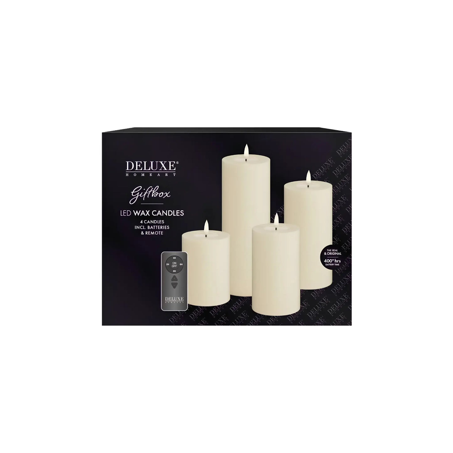 Deluxehomeart Ljuspaket LED Blockljus 4-pack + Fjärrkontroll, Cream