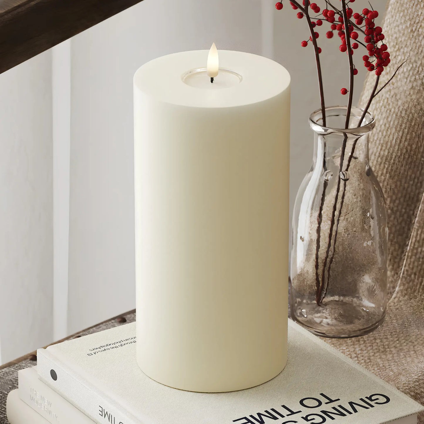 Deluxehomeart LED Blockljus 10x20 cm, Cream
