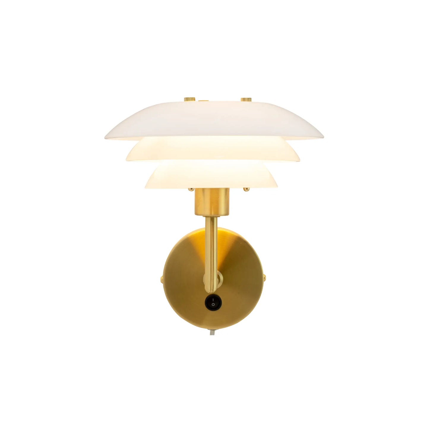 Dyberg Larsen DL20 Vägglampa, Opal/Mässing