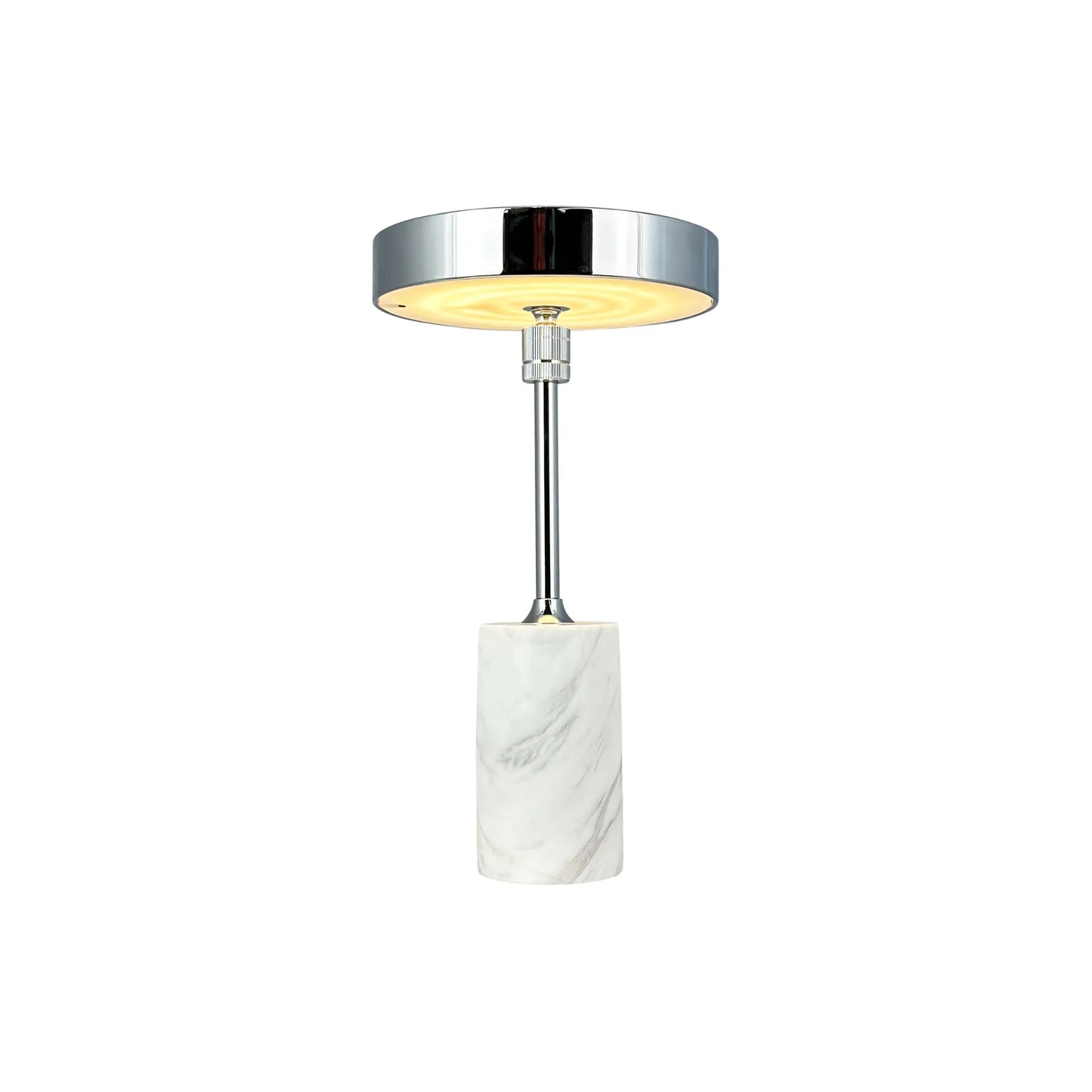 Dyberg Larsen Starlight Bordslampa LED Laddningsbar, Krom/Vit marmor