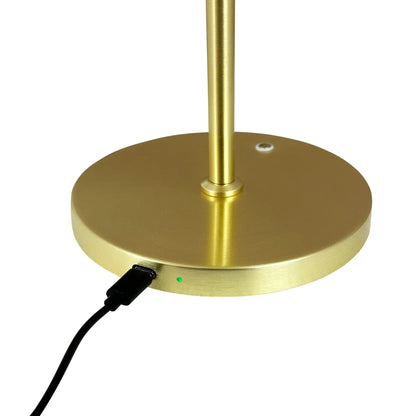 Dyberg Larsen DL20 Bordslampa LED Laddningsbar, Opal/Mässing