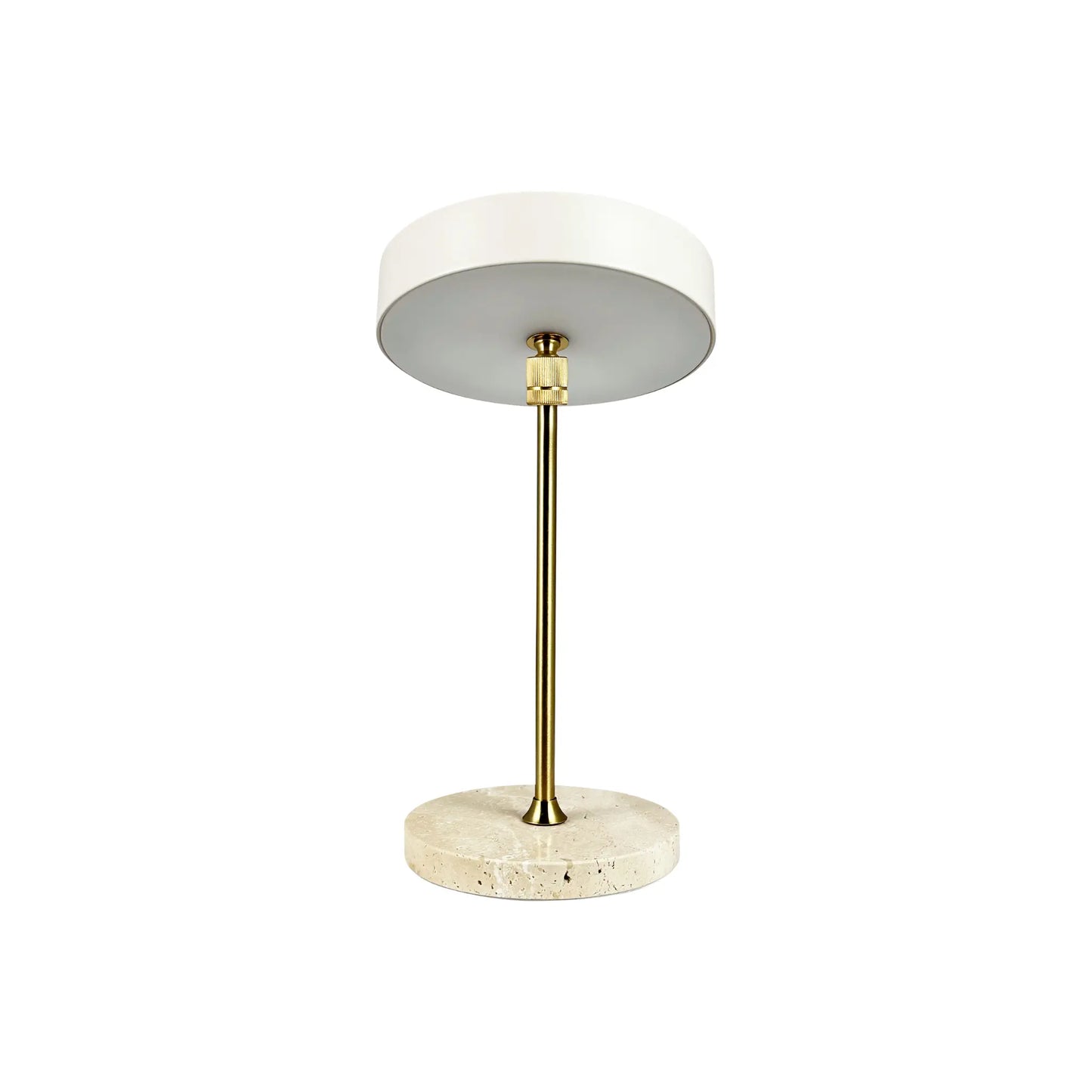 Dyberg Larsen Moonlight Bordslampa LED Laddningsbar, Beige/Mässing/Travertin