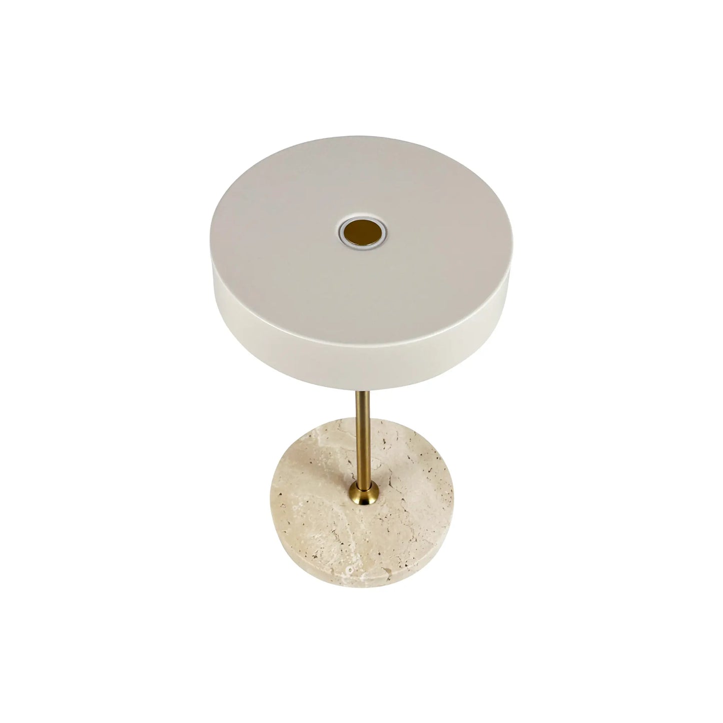 Dyberg Larsen Moonlight Bordslampa LED Laddningsbar, Beige/Mässing/Travertin