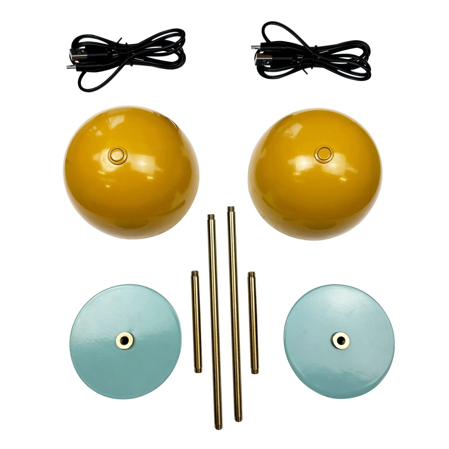 Dyberg Larsen Along Bordslampa 2-pack, Curry/Mässing/Blå