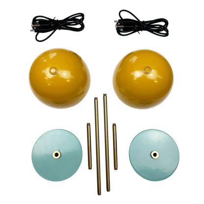 Dyberg Larsen Along Bordslampa 2-pack, Curry/Mässing/Blå