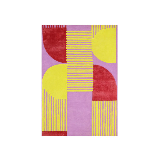 Finarte Stool Matta 170x240 cm, Gul/Rosa