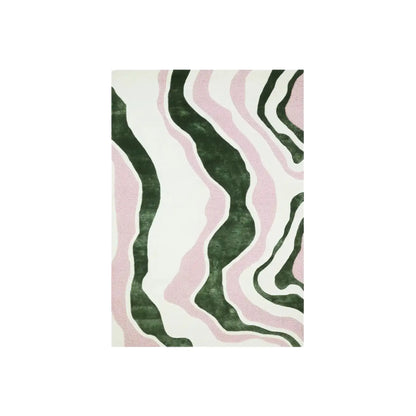 Finarte Virta Matta 170x240 cm, Vit/Grön