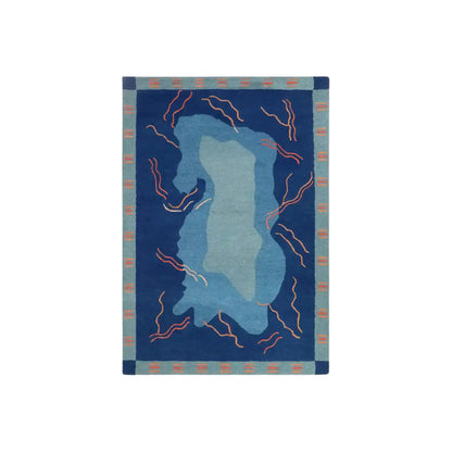 Finarte Columbus Matta 170x240 cm, Blå/Beige