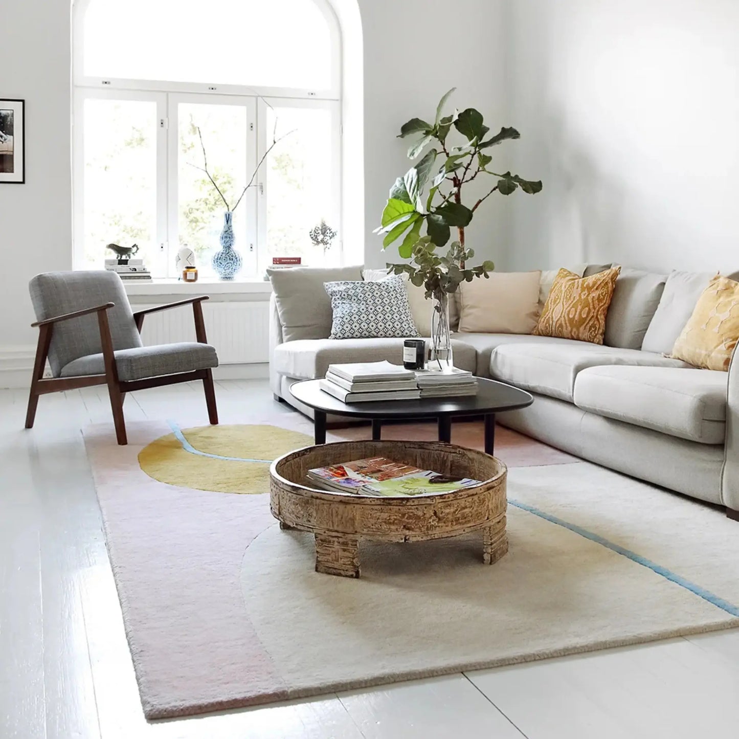 Finarte Ruukku Matta 200x300 cm, Rosa/Beige