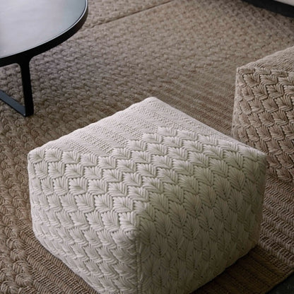 GAN Chaddar Puff 61x61x37h cm, Vit