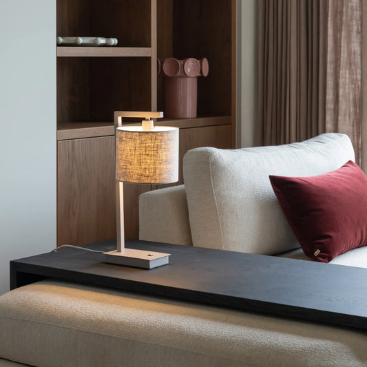 it's about RoMi Boston Bordslampa, Sand/Ljust Linne
