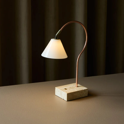 Halo Design Question Portabel Bordslampa, Koppar Antikmässing Opalglas