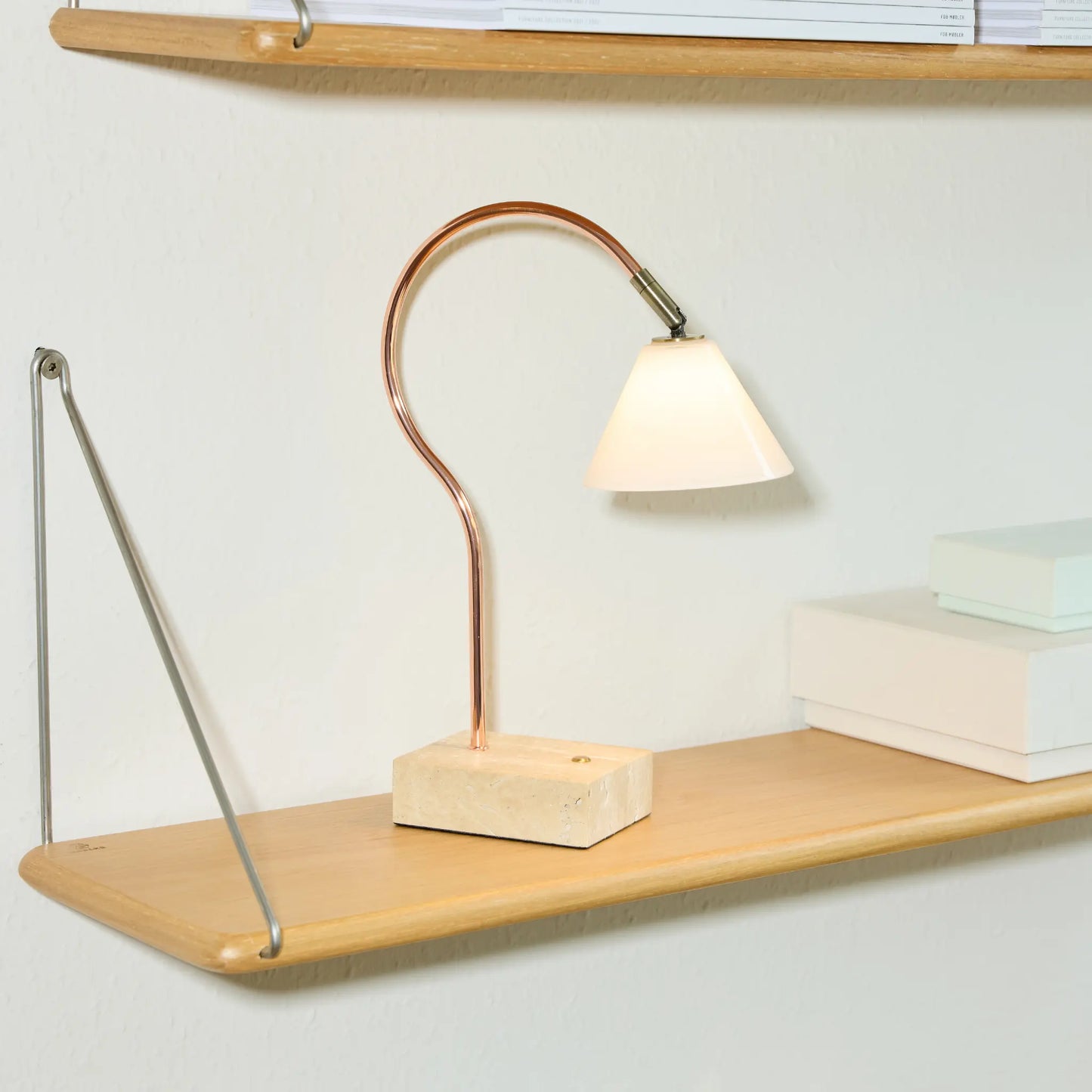 Halo Design Question Portabel Bordslampa, Koppar Antikmässing Opalglas