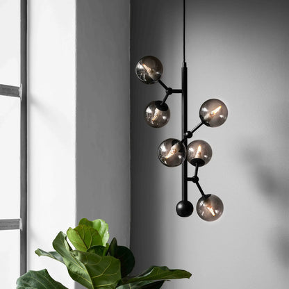 Halo Design Atom Taklampa Vertikal, Smoke/Svart