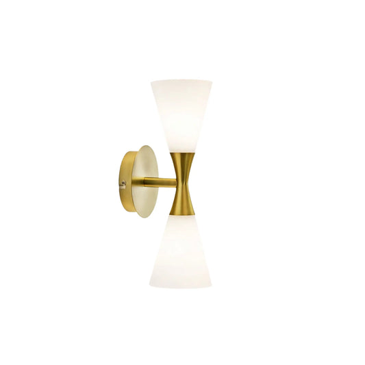 Herstal Harlekin Vägglampa Duo, Mässing/Opal glas