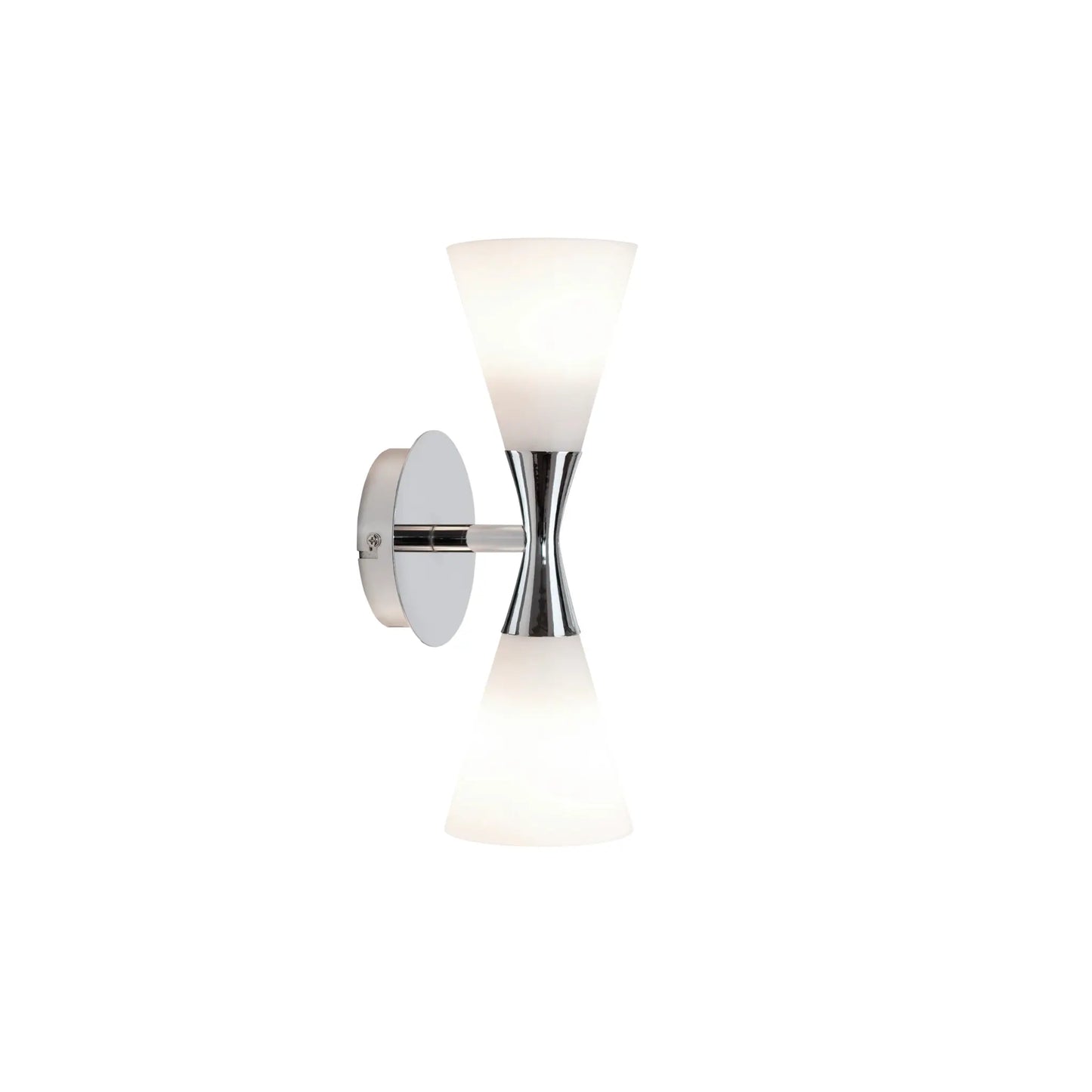 Herstal Harlekin Vägglampa Duo, Krom/Opal glas