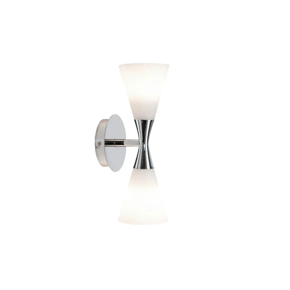Herstal Harlekin Vägglampa Duo, Krom/Opal glas