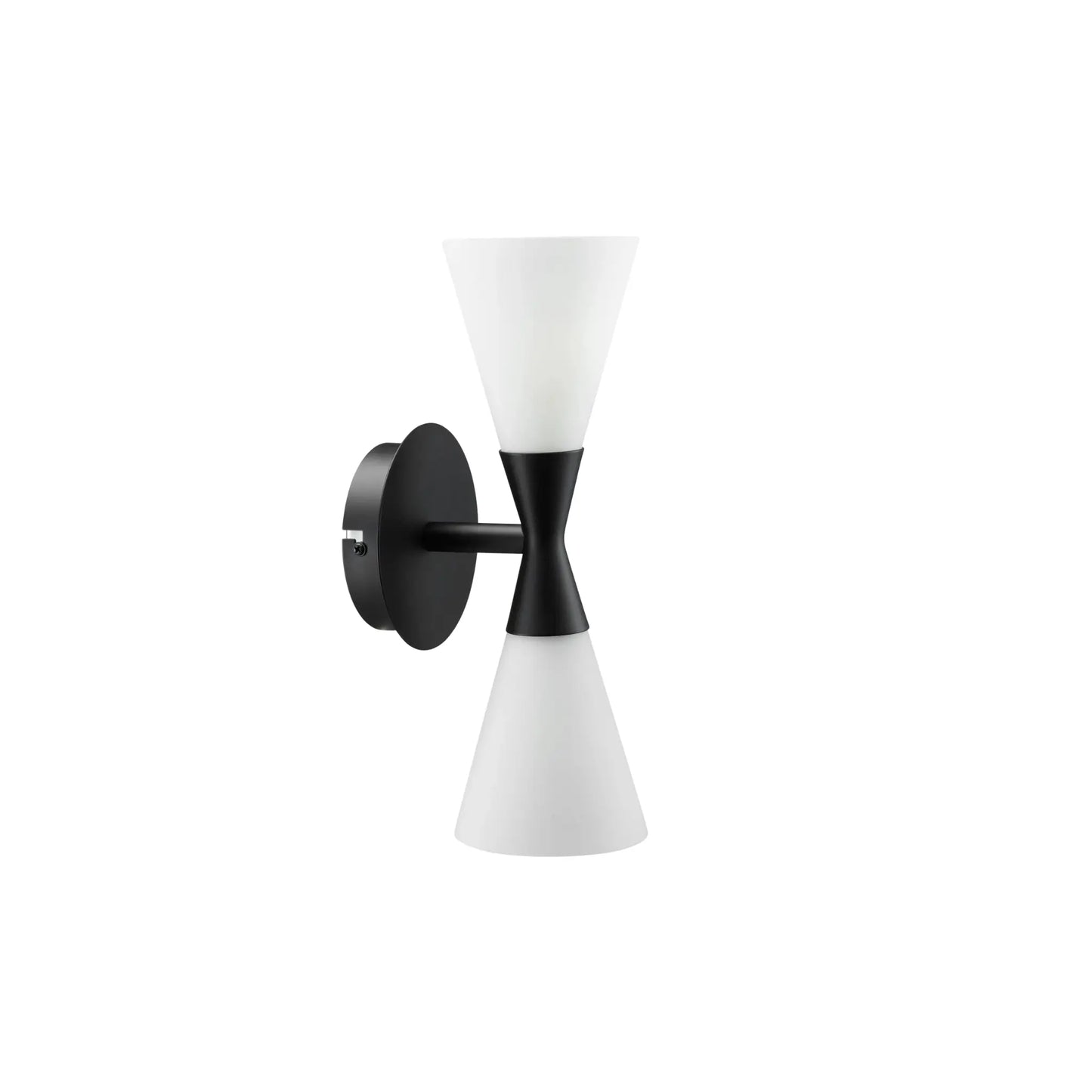 Herstal Harlekin Vägglampa Duo, Mattsvart/Opal glas