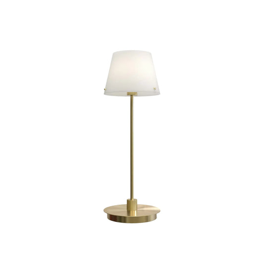 Herstal Gil il Grande Bordslampa, Satin brass/Opal glas