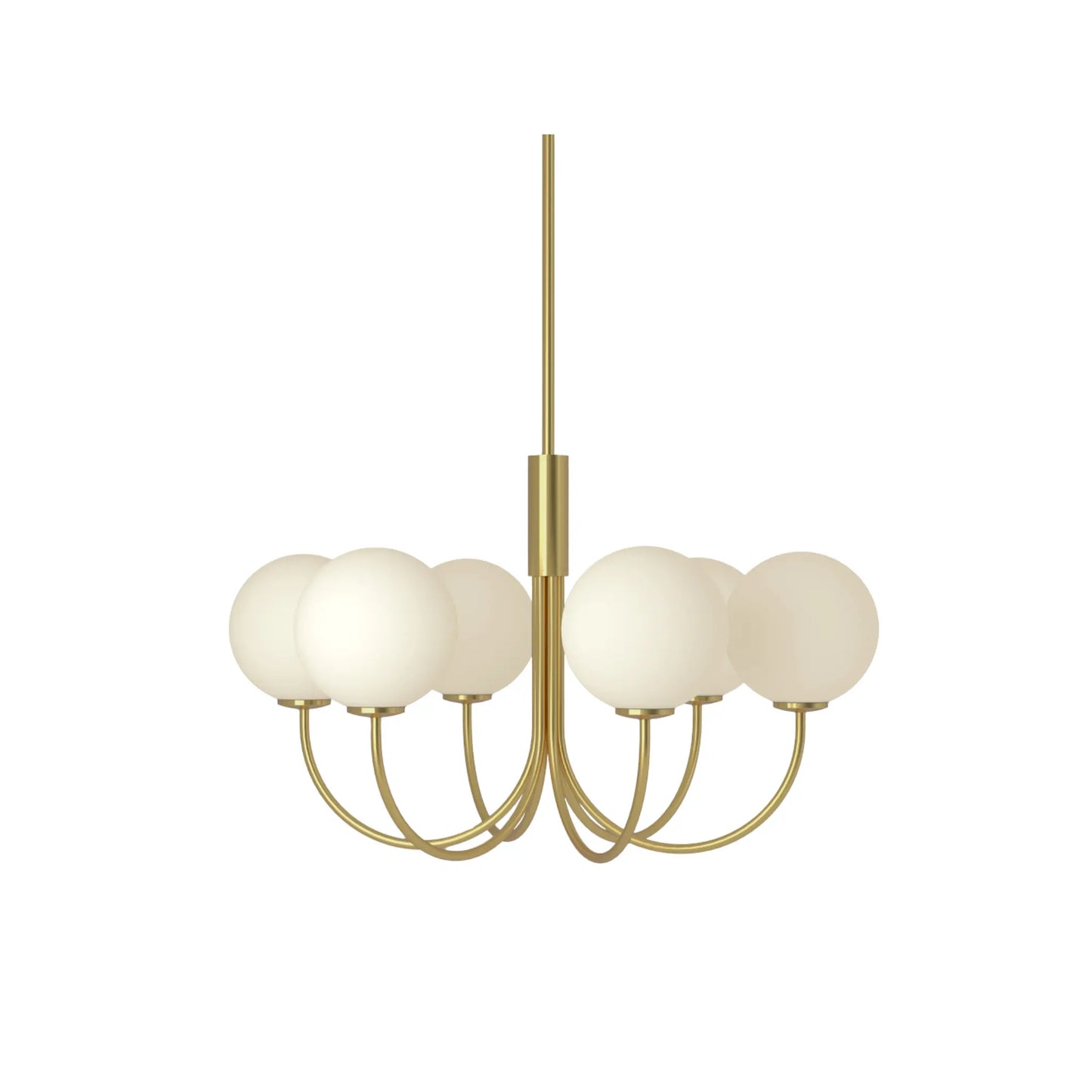 Herstal Ballon Krona 6, Satin brass/Opal glas