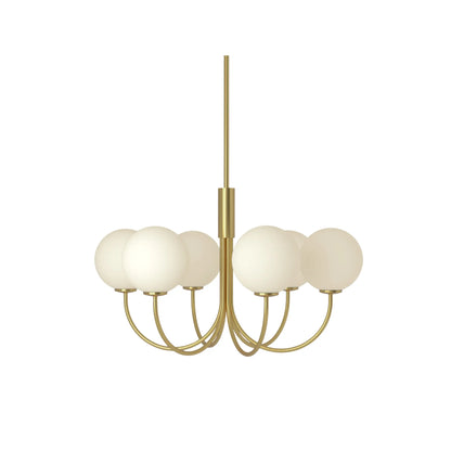 Herstal Ballon Krona 6, Satin brass/Opal glas