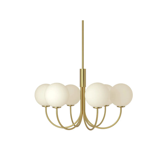 Herstal Ballon Krona 6, Satin brass/Opal glas