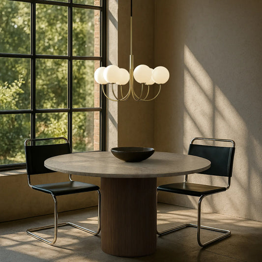 Herstal Ballon Krona 6, Satin brass/Opal glas