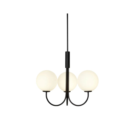 Herstal Ballon Krona 3, Svart/Opal glas