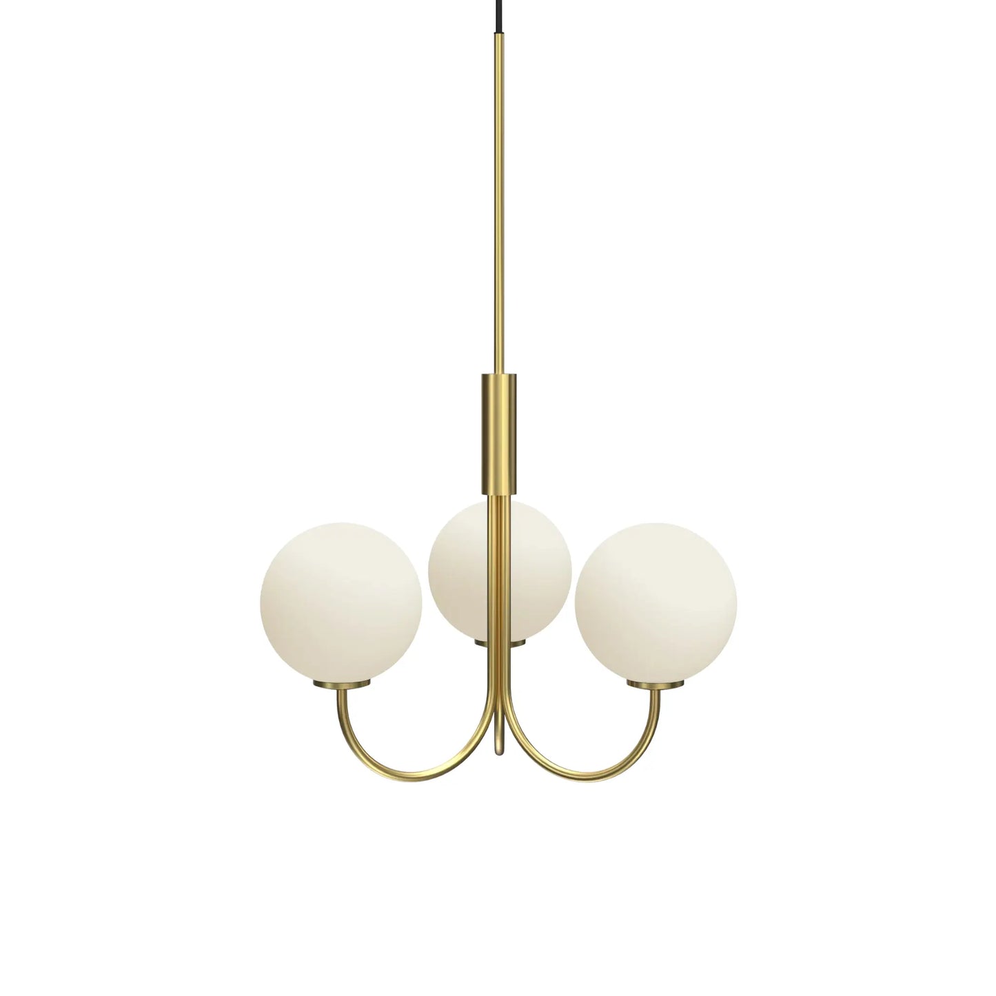 Herstal Ballon Krona 3, Satin brass/Opal glas