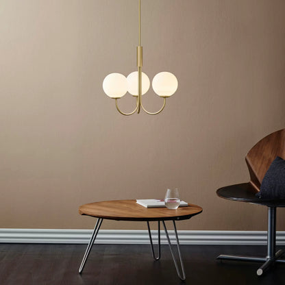 Herstal Ballon Krona 3, Satin brass/Opal glas