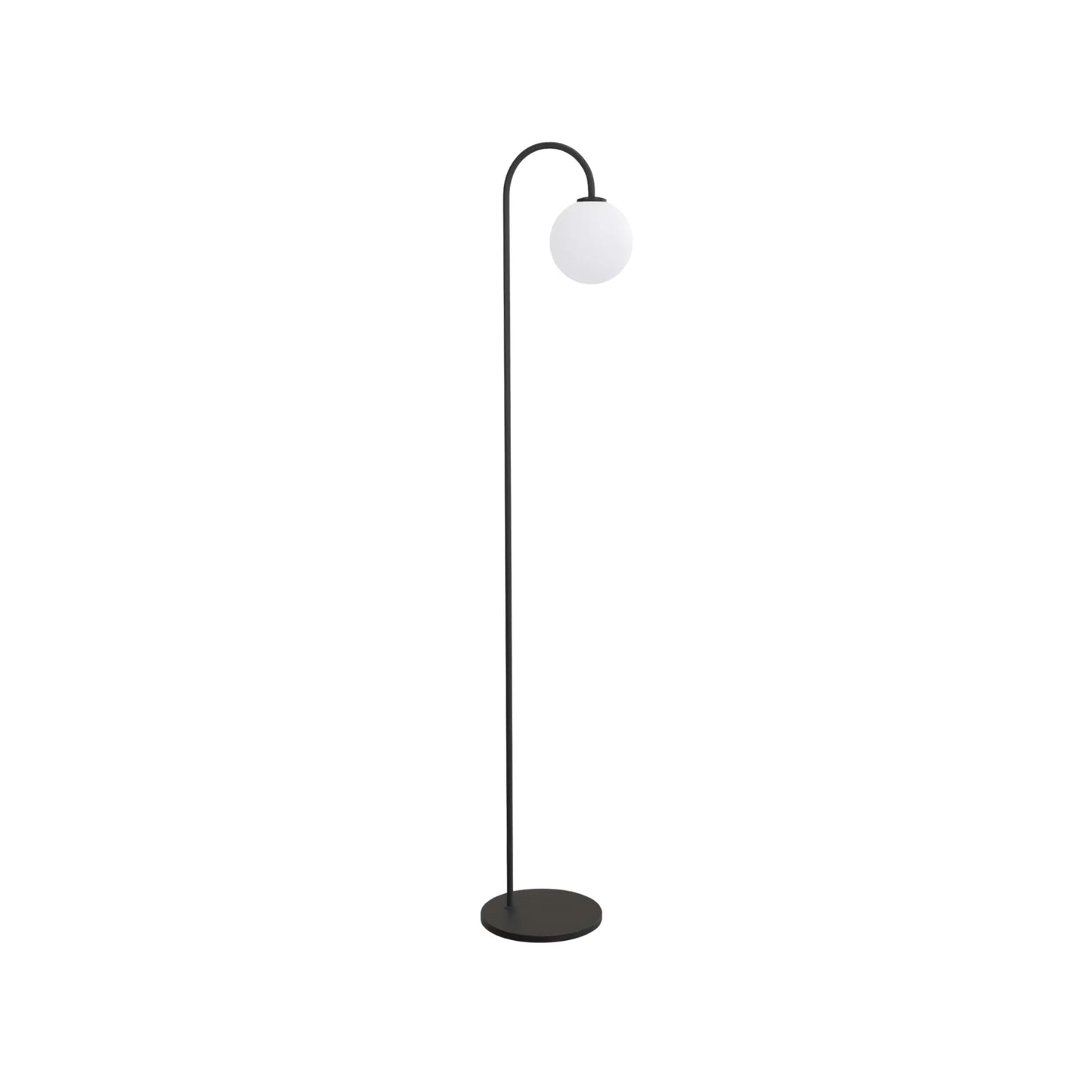 Herstal Ballon Golvlampa, Svart/Opal glas