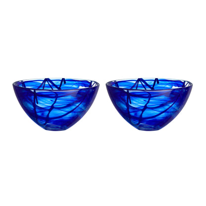 Kosta Boda Contrast Skål 2-Pack 23 cm, Blå