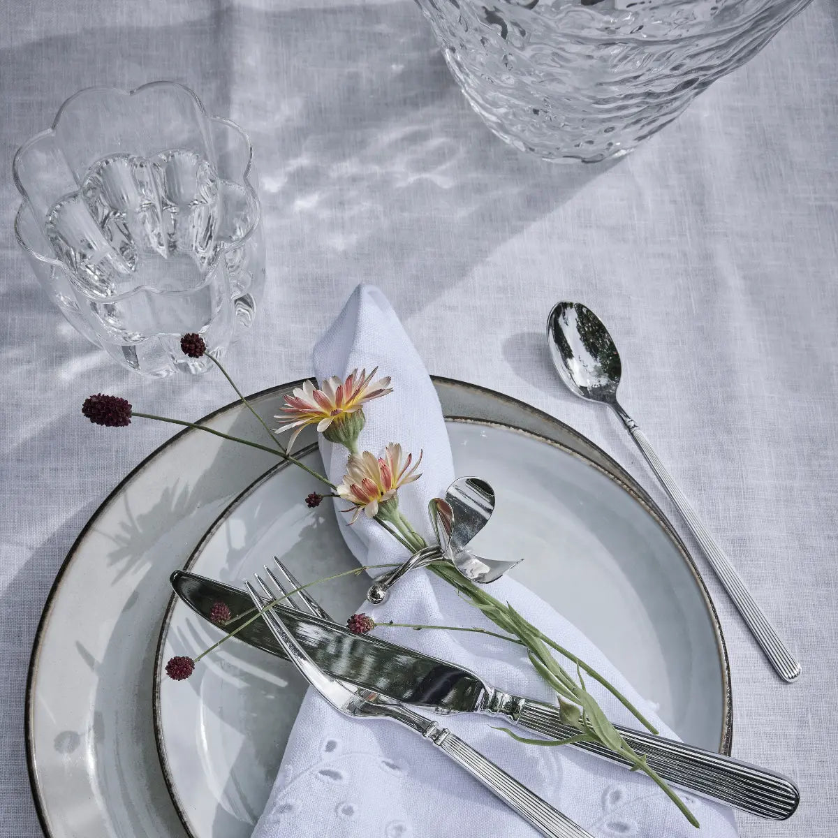 Lene Bjerre, Delia Cafe Latte Tesked 19.9 cm 4st, Silver-Silvra Home