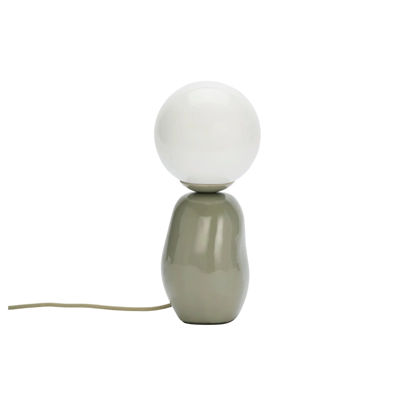Madam Stoltz Enamel Bordslampa, Grå/vit