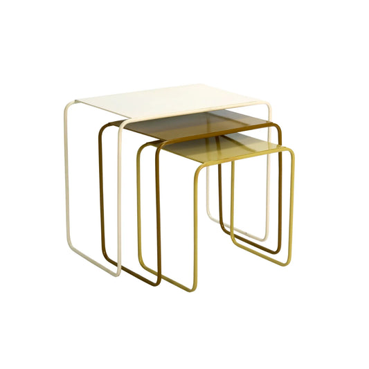 Madam Stoltz Nested Satsbord, Cream/tapenade/lemonade