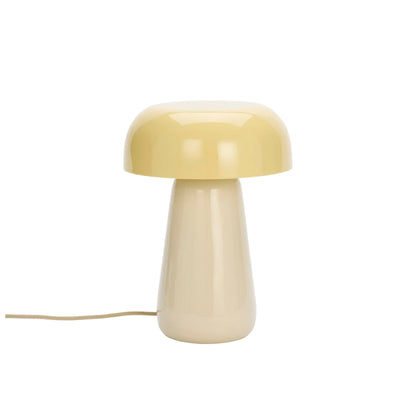 Madam Stoltz Enamel Bordslampa, Ljusbeige/gul