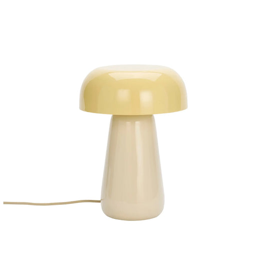 Madam Stoltz Enamel Bordslampa, Ljusbeige/gul