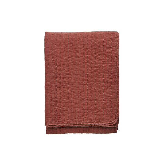 Madam Stoltz Quiltat Sängöverkast, Brick/brun